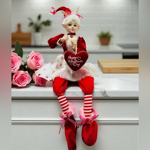 Unique Vintage Other - Cynthia Rowley Valentines Day Leprechaun Elf Fairy Doll 28" Shelf Sitter Doll